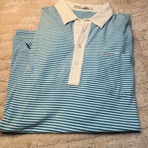 Criquet Polo Shirt Mens 2XL Blue Short Sleeve‎ Organic Cotton Golf Activewear